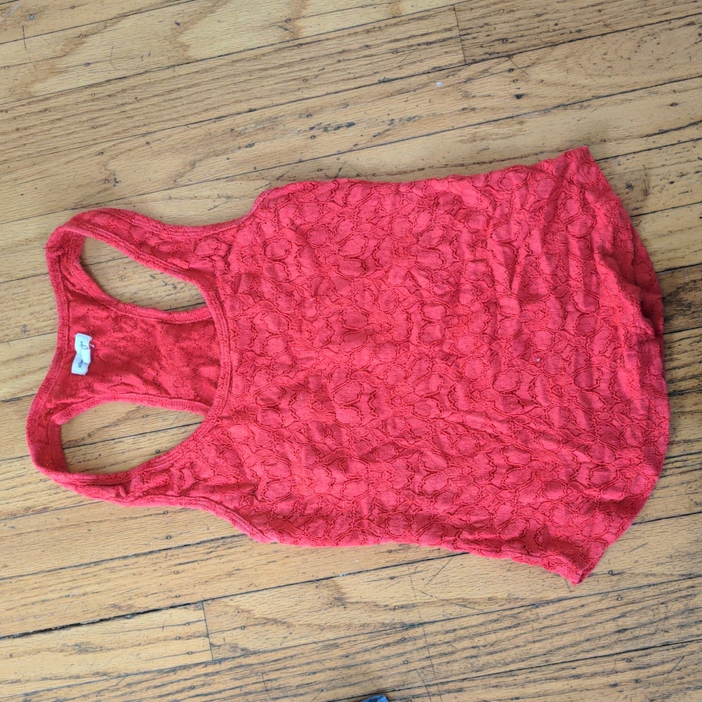 Silence + Noise red lace tank - M